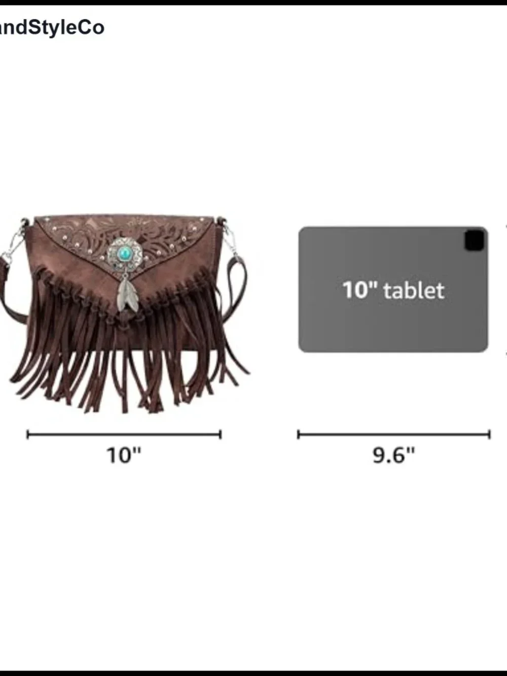 Boho Faux Leather Fringe Crossbody Bag with Tassel Wallet